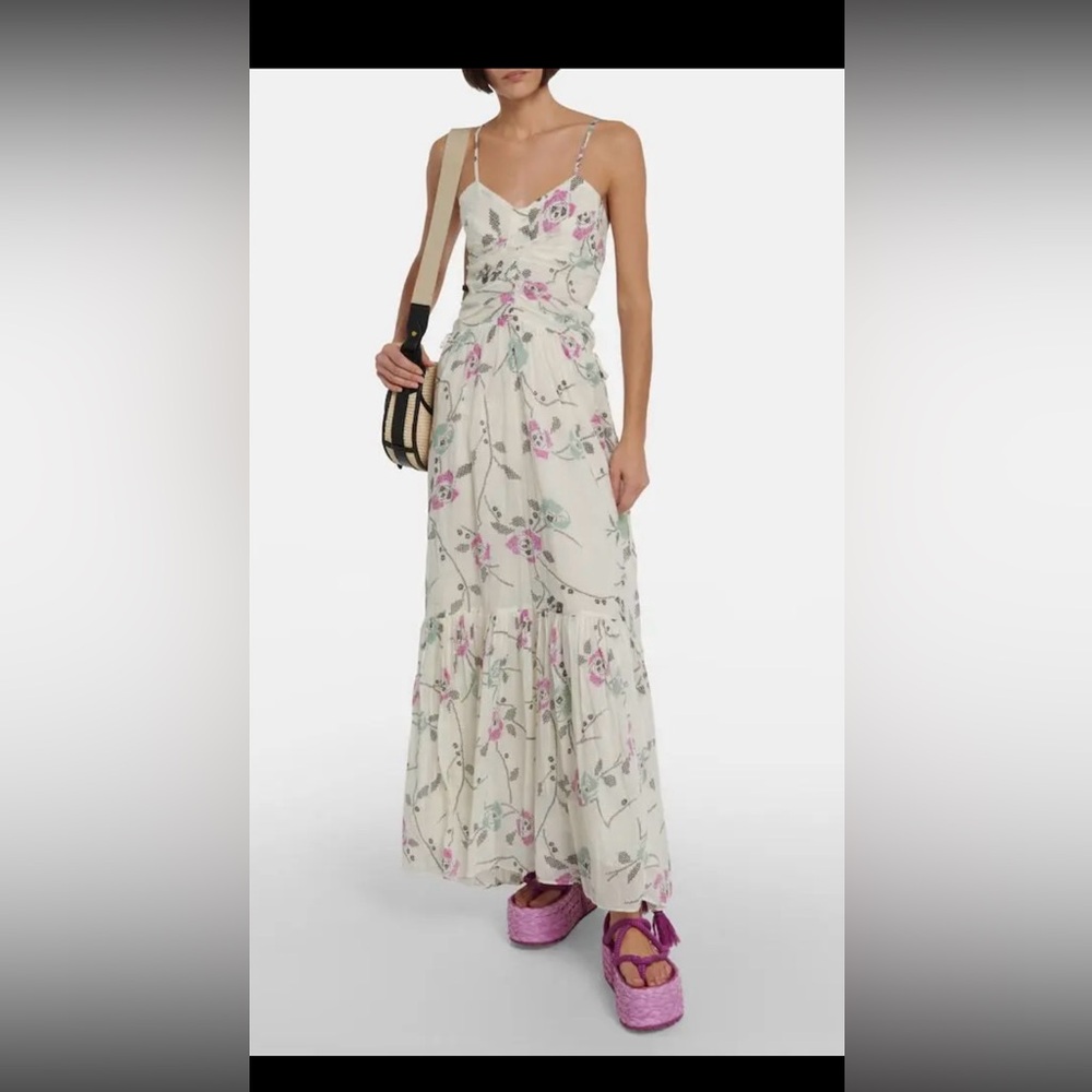 Isabel Marant White and Pink Sundress with Spaghetti Straps